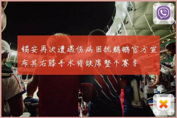 锡安再次遭遇伤病困扰鹈鹕官方宣布其右膝手术将缺席整个赛季